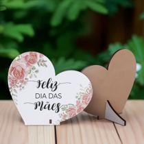 Kit 20 Lembranças Dia Das Mães Mdf Coração Frase