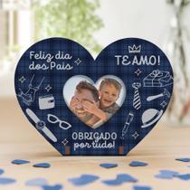 Kit 20 Lembranças Dia Dos Pais Mini Porta Retrato e Chaveiro Coração MDF Kit 20 Lembranças Dia Dos Pais Mini Porta Retrato e Chaveiro Coração MDF