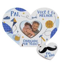 Kit 20 Lembranças Dia Dos Pais Mini Porta Retrato e Chaveiro Coração MDF Kit 20 Lembranças Dia Dos Pais Mini Porta Retrato e Chaveiro Coração MDF