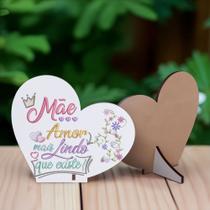 Kit 20 Lembranças Mães Mdf Coração Mãe Amor Mais Lindo que Existe