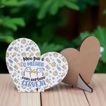 Kit 20 Lembrancinhas Dia Dos Pais Mdf Coração 8cmx8,7cm