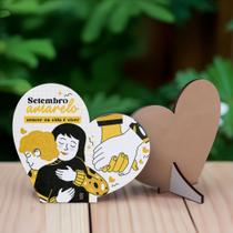 Kit 20 Lembrancinhas MDF Coração Campanha Setembro Amarelo