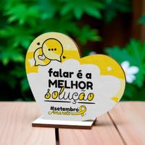 Kit 20 Lembrancinhas MDF Coração Campanha Setembro Amarelo Kit 20 Lembrancinhas MDF Coração Campanha Setembro Amarelo