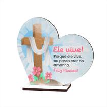 Kit 20 Lembrancinhas Pascoa MDF Coracao Basico 8x3,5cm