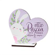 Kit 20 Lembrancinhas Pascoa MDF Coracao Basico 8x3,5cm