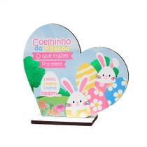 Kit 20 Lembrancinhas Pascoa MDF Coracao Basico 8x3,5cm