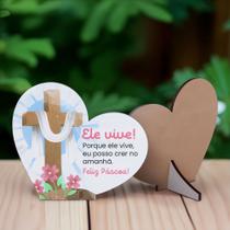 Kit 20 Lembrancinhas Pascoa MDF Coracao Singelo