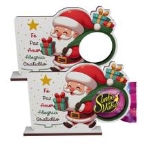 Kit 20 Lembrancinhas Porta Bombom Papai Noel Feliz Natal Mdf