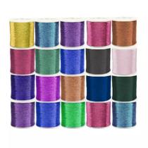 Kit 20 Linhas Metalizada Lurex 50 Metros com Cores Sortidas
