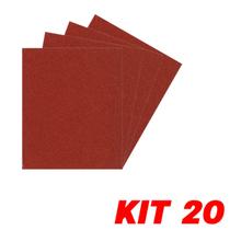 Kit 20 Lixa Folha Grão 80 Massa Corrida Gesso Parede 27X22cm