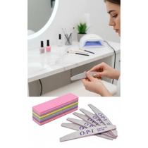 Kit 20 Lixas Unha Banana Polir 100/180 Profissional