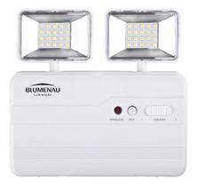 Kit 20 Luminária de Emergência LED Blumenau Iluminação 2 Faróis Quadrados 1200 Lúmens Bivolt