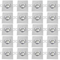 Kit 20 Luminaria Spot Quadrado Embutir 5W Luz Direcionavel Branco Frio 6500K 127v 220v Avant