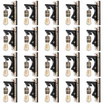 Kit 20 Luminárias de Parede Arandela Colonial Barril em Madeira Maciça Retrô Vintage Rústica Ideal para Sítios Pergolados Chácaras Chalé