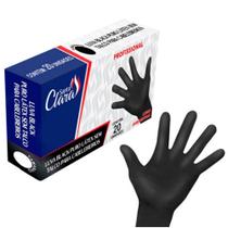 Kit 20 Luva Cabelereiro P Preta Em Latex Sem Talco