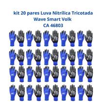 Kit 20 Luva Proteção Nitrílica Tricotada Wave Smart Volk CA 46803 Kit 20 Luva Proteção Nitrílica Tricotada Wave Smart Volk CA 46803