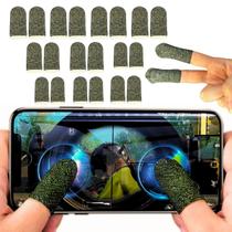 Kit 20 Luvas Gamer Dedo Fibra Cobre Anti Suor Pubg Free Fire Revenda Atacado Jogo Celular Mobile Video Game Proteção