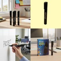 Kit 20 Marcador Permanente Materiais Escritórios Escolares Volta Aula Uso Geral Tecido Madeira Vidro Artesanato Metal Preta