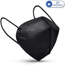 Kit 20 Máscaras Descartáveis KN95 PFF2 Preta com Clip Nasal Kit 20 Máscaras Descartáveis KN95 PFF2 Preta com Clip Nasal
