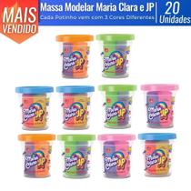 Kit 20 Massa de Modelar Massinha Colorida Maria Clara e JP Slime 3 Cores 50g