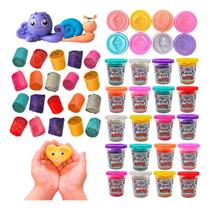 Kit 20 Massinha Modelar Glitter Brinquedo Criança Forminha