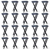 Kit 20 Mesas Bistrô Dobrável Madeira Padrão Preto - Tarimatã Kit 20 Mesas Bistrô Dobrável Madeira Padrão Preto - Tarimatã