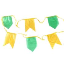 Kit 20 Metros Bandeirolas De Plástico Verde E Amarela Kit 20 Metros Bandeirolas De Plástico Verde E Amarela