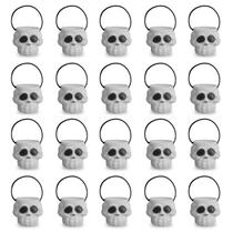 Kit 20 Mini Balde Cranio Caveira Esqueleto Decorar Halloween