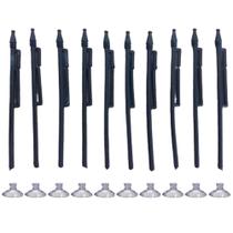 Kit 20 Mini Haste Suporte Preto P/Bandeira Brasil C/Ventosa