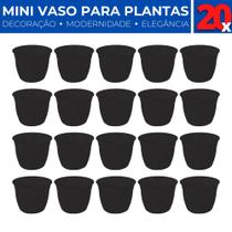 Kit 20 Mini Vaso Plástico Plantas Suculentas Cacto Jardim