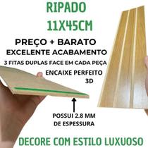 Kit 20 Módulos MDF painel 11cmx45cm Placa Adesiva Revestimento 3d Parede Ripado- DESIGN LUXUOSO