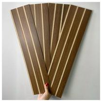 Kit 20 Módulos Placa Painel Ripado MDF Autocolante 45x11cm