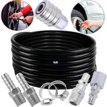 Kit 20 Mts Mangueira De Ar Bico De Passar Ar E Encher Pneu