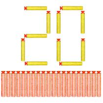 Kit 20 Munições p/ Arminha de Brinquedo Lançador Nerf Ponta de Ventosa Gruda na Parede