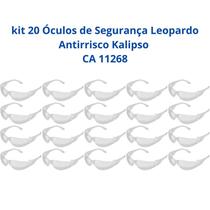Kit 20 Óculos Segurança Leopardo Antirrisco Kalipso CA 11268