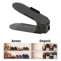 Kit 20 Organizador de Sapatos Saltos Tênis com Altura Regulavel Preto - Trioplast