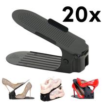 kit 20 Organizador de Sapatos Tênis Saltos Calçados em Geral com Regulagem de Altura Top Preto kit 20 Organizador de Sapatos Tênis Saltos Calçados em Geral com Regulagem de Altura Top Preto