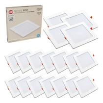 Kit 20 Painel Led Pop De Embutir Quadrado 6500w 18w Avant