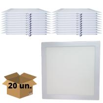 KIT 20 Painel Plafon LED 24w Quadrado Embutir Branco Luminária Fria 6500k
