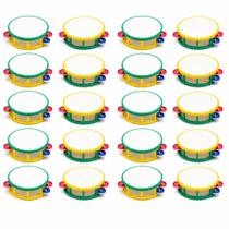 Kit 20 Pandeiro Infantil Brasil Copa Torcida Escola Crianças Educativo Musical Lembrancinha Recreação