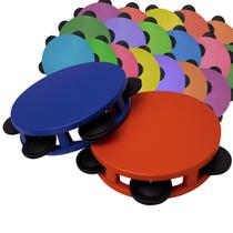 Kit 20 Pandeiro Infantil Resistente 13cm Pequeno Brinquedo Festas Fantasia Plástico Prendas Crianças