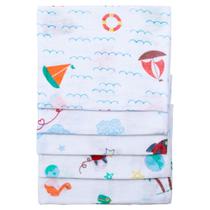 Kit 20 Pano De Boca Fraldinha Luxo Estampada 35x35cm Comum Pacote 100% Algodão