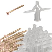 Kit 20 parafusos +20 bucha plastica dry wall 04a16mm Kit 20 parafusos +20 bucha plastica dry wall 04a16mm