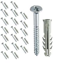 Kit 20 Parafusos Com Bucha 10mm Phillips 6,3X63 Aço Fixação Suporte Moveis Em Parede Maderia