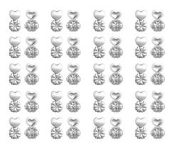 Kit 20 Pares Tarraxa Mágica Banhado Ródio Branco