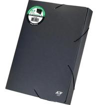 Kit 20 Pastas Aba Elásticas Plástica Preta 20mm Oficio Kit 20 Pastas Aba Elásticas Plástica Preta 20mm Oficio