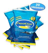 Kit 20 Pastilhas De Cloro Neoclor Tablete Premium Piscinas