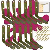 Kit 20 Pç Cantoneira L Reforço Moveis 10cm 100 Parafusos