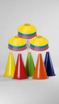 Kit 20 Pçs Cones e Chapéu Chinês Treino Agilidade