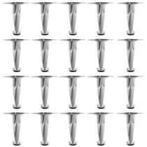 Kit 20 Pé Para Móveis Regulável Cônico Cromado 15cm em Aço Kit 20 Pé Para Móveis Regulável Cônico Cromado 15cm em Aço